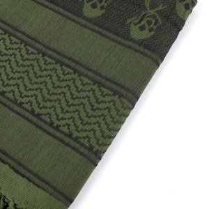 Shemagh Tactique Désert Écharpe De Luxe Carré Coton Keffieh avec Crâne Motif Imprimé Foulard Arabe pour Hommes et Femmes - Product Image 4