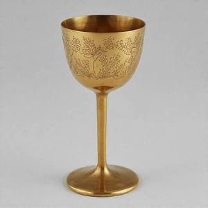 Bold Blossom Sacred Chalice Antique Brass Communion <b>Wine</b> Glass Handcrafted Vintage <b>Goblet</b> for Church and Spiritual Ceremonies - Product Image 4
