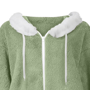 <b>Men</b> Women <b>Sherpa</b> <b>Fleece</b> Hooded Sweatshirt Custom Soft Warm Winter Zipper Hoodie Casual Outdoor Streetwear Fashion Wear Factory - Product Image 4