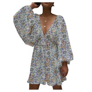 Nuevo Vestido de Novia de Moda 2026 con Escote en V Profundo y Mangas Farol, Vestido de Novia Sexy y Sencillo con Escote en V Profundo, Vestido de Novia de Algodón con Escote en V para Banquete - Product Image 4