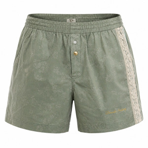 Pantalones Cortos Personalizados Color Verde Espuma de Mar, Pantalones Cortos Boxer para Hombre con Ribete de Encaje, Algodón Voile, Estilo Y2K, Ropa Urbana de Verano, Venta al Por Mayor - Product Image 2
