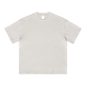 Heavy Cotton Thick Collar Oversized Tshirt 305gsm Drop Shoulder Plain Blank Men's <b>T</b>-shirt Mock Neck Boxy Fit <b>T</b> Shirt - Product Image 3