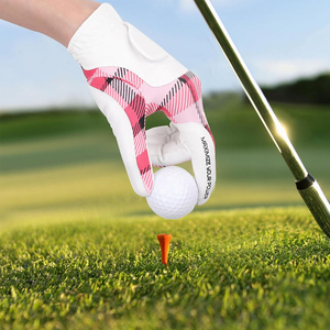 Guantes de Golf de Alta Calidad al por Mayor, Guantes Deportivos de Microfibra con Diseño a Cuadros Rosas, Antideslizantes, para Mano Derecha - Product Image 6