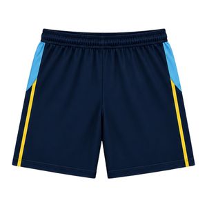 Shorts de basket-ball bleu marine et jaune pour hommes, uniforme sportif, tenue d'équipe athlétique, vêtements d'entraînement, vêtements de match, vêtements de performance - Product Image 2