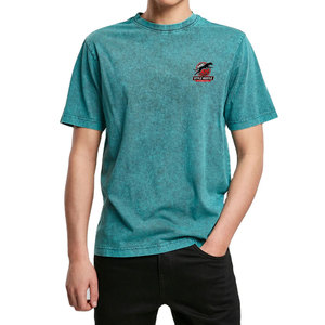 Camisetas de algodón 100% de la mejor calidad, estilo nuevo, corte holgado para hombre, con lavado ácido, logotipo personalizado impreso, ropa de verano, camiseta con lavado ácido para hombre - Product Image 1