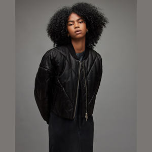 Veste en cuir vintage à revers pour femme, en cuir de vachette, sexy et décontractée, avec fermeture éclair, manches longues, pour homme et femme - Product Image 5