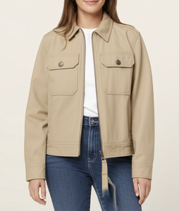 Veste bomber beige décontractée pour usage quotidien, fabrication vietnamienne, style décontracté, étiquette OEM, écologique, prix bas, livraison rapide - Product Image 1
