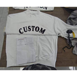 <b>White</b> Crew Neck <b>Sweatshirt</b> with Large Dark Front Lettering Straight Cut Long Sleeves Banded Cuffs and Hem Custom Logo Clothing - Product Image 5