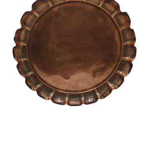 Vintage <b>Fluted</b> Pie Crust Edge Platter Finest Quality Crafts Copper Serving Tray Edwardian Home And Hotel Kitchenware Decoration - Product Image 1