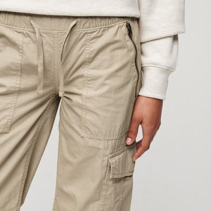 Relaxed Fit Cotton <b>Cargo</b> <b>Trousers</b> With Elastic Waist Multi Pocket Design Wholesale Custom Women Oem Bulk Casual Streetwear Pants - Product Image 3
