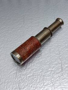 Telescopios Metálicos de Estilo Antiguo de Alta Calidad, Caja de Cuero Hecha a Mano, ARTESANÍA DEL MUNDO ANTIGUO, Arte de Uttarakand, Coleccionable - Product Image 4