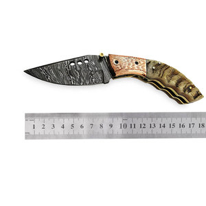 Premium Pattern Damascus Steel Folding Knife Handmade Compact Pocket <b>Tool</b> Outdoor <b>Camping</b> Hiking Fishing Travel Everyday Use - Product Image 1