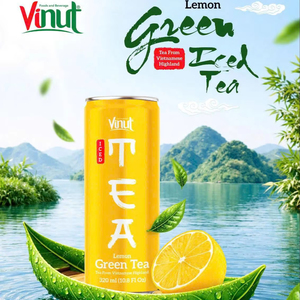 VINUT Lemon Green Tea Drink 320ml Slim Can Refreshing Citrus Tea <b>Beverage</b> - OEM ODM Private Label, Free Sample - Product Image 1