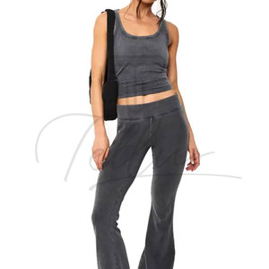 New Summer Fitness Formal Women's Tank <b>Top</b> Rib Short Acid Wash Polyester/Cotton Quick Dry Breathable <b>Crop</b> <b>Top</b> 2026 - Product Image 2
