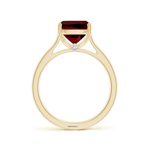 Anillo de compromiso de lujo con granate rojo talla cojín, oro de 10K, 14K, 18K y plata 925/935, anillo llamativo, joyería personalizada al por mayor - Product Image 3