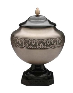 Urne funéraire américaine de luxe élégante en laiton, écologique, durable, argentée, 100% naturelle, pour cendres humaines adultes 200/220 - Product Image 4