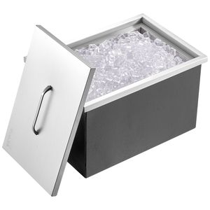 Contenitore per Ghiaccio Commerciale in Acciaio Inox da 40 Qt, 22"L X 17"W X 12"H, per Cucina Esterna, Bar e Vasche per Bevande - Product Image 1