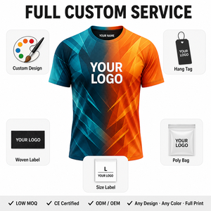 T-shirts de marathon pour hommes imprimés 100% polyester, OEM, tricotés sur mesure, coupe sportive régulière, séchage rapide, manches courtes - Product Image 3
