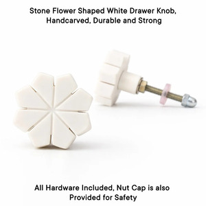 Lot White Stone Drawer Knobs White Flower Dresser Knobs and <b>Pulls</b> Round Decorative Cabinet <b>Door</b> Furniture <b>Handles</b> & Knobs - Product Image 3