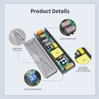 Einstellbares 12V 24V LED-Streifenlicht Netzteil Schwarzes/Graues Aluminiumgehäuse Schaltkreis