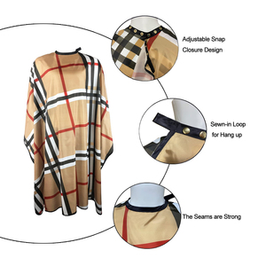 Cape de Coiffure Professionnelle pour Salon de Barbier, Imperméable en Polyester, Impression par Sublimation Personnalisée, Fermeture au Cou - Product Image 6