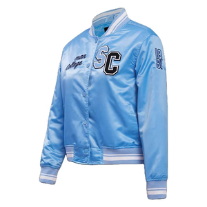 Veste universitaire américaine en satin pour homme, style Letterman, 100 % satin, avec écussons chenille personnalisés, pour le football - Product Image 2