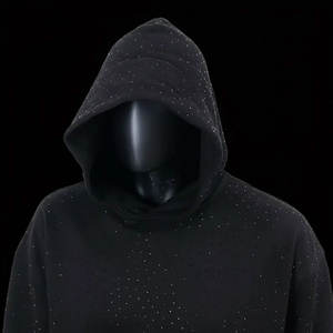 Ensemble 2 pièces streetwear vintage personnalisé : sweat à capuche et pantalon de jogging en coton délavé à l'acide pour homme avec strass - Product Image 2