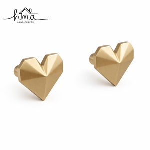 Modern Geometric Heart Shape Brass Cabinet <b>Knob</b> <b>Decorative</b> <b>Drawer</b> Pull Handle for Kitchen Cupboard Wardrobe Furniture - Product Image 1