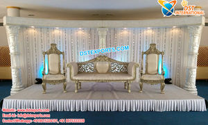 Style ouvert Palazzo pilier scène de mariage magnifique cristal Palazzo configuration de scène de mariage Style ouvert réception de mariage scène DecorUK - Product Image 4