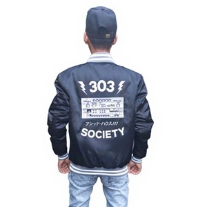Custom Embroidery <b>Letter</b> Patches Vintage 3D Embroidery Satin Varsity <b>Jacket</b> High Quality 100% Polyester Quick Dry Custom <b>Men</b> - Product Image 1