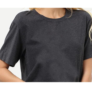 T-shirt vintage en coton délavé pour femme, style court personnalisé avec manches courtes respirantes, logo frontal, prix de gros OEM - Product Image 4