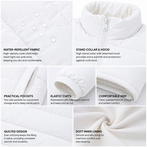 Blouson matelassé à capuche entièrement zippé pour homme, manches longues, poignets élastiques, léger et isolé, idéal pour l'extérieur et les loisirs, vente en gros - Product Image 5