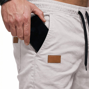 Pantalones Jogger Cargo Color Blanco Hueso para Hombre, Pantalones Casuales Ligeros con Bolsillos Laterales y Dobladillo Elástico - Product Image 3