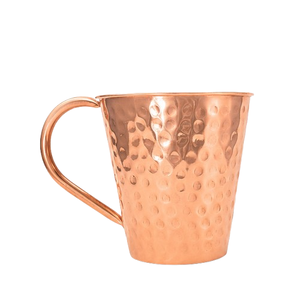 Mug à Moscow Mule en cuivre pur avec poignée en laiton, design martelé, tasse en cuivre pour cocktails et boissons fraîches - Écologique et ayurvédique - Product Image 2