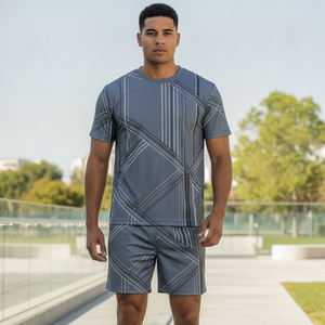 Wholesale Price <b>Compression</b> Uniform <b>Men</b> Basketball Soccer Training Set Moisture Wicking Bodybuilding Fitness Gym Wear - Product Image 5