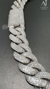 สร้อยคอเงินแท้ 925 ชุบทอง ประดับเพชรโมอิสซาไนต์แบบ Cuban Link 4 แถว สไตล์ฮิปฮอป สำหรับผู้ชายและผู้หญิง - Product Image 4