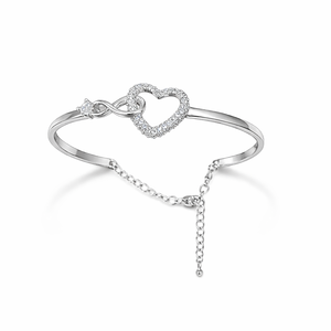 Pulsera de Diamantes Infinitos con Corazones Entrelazados para Mujer, Cadena Ajustable con Diamantes Cultivados en Laboratorio en Oro Puro de 18K - Product Image 4
