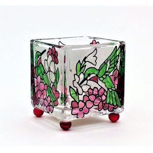 เชิงเทียนแก้วรูปดอกไฮเดรนเยียแบบนกฮัมมิงเบิร์ด โคมไฟ ขวดใส่เทียน โดย Candleware - Product Image 1