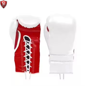 Ensemble de boxe SUMROOS 51 en cuir PU, protège-tête, gants, protège-pénis, rouge et blanc, respirant, équipement de protection pour l'entraînement - Product Image 2