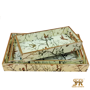 Ensemble de plateaux de travail Elite Indian Mina fabriqué à la main avec une qualité supérieure pour la décoration de la table à manger et une expérience de service élégante - Product Image 2