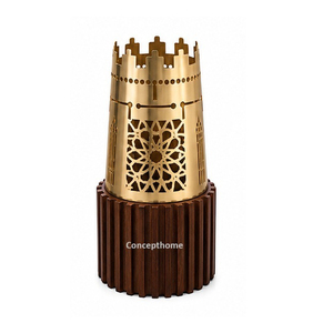 Concepthome Eco-friendly Long-lasting Metal Incense Burner with Bamboo Base Aromatherapy <b>Diffuser</b> for Home Fragrance Decor - Product Image 4