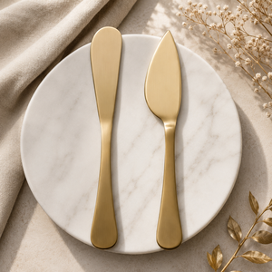 Luxury Gold <b>Cheese</b> Knife <b>Set</b> Elegant Butter Spreader Modern Dining Cutlery Design - Product Image 1