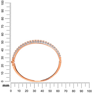 Elegant 14K Rose Gold and Lab Grown Diamond Triple-Row Women's <b>Bangle</b> <b>Bracelet</b> - Product Image 4