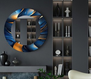 Espejo Redondo de Pared Hecho a Mano con Incrustaciones de Hueso, Diseño Moderno y Minimalista para Sala de Estar, Entrada, Decoración de Dormitorio, REHMAN CRAFT - Product Image 3