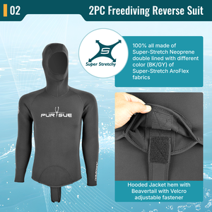 Traje de Buceo Invertido Aropec de 2 Piezas, Neopreno Superelástico con Cola de Mapache y Construcción GBS, Personalizado para Pesca Submarina - Product Image 3