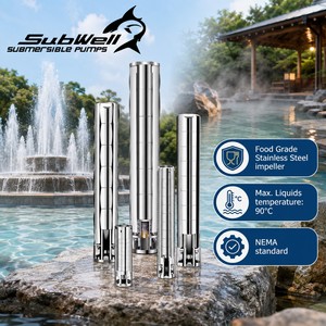 Bomba Multietapa de Acero Inoxidable SubWell con Salida de 1 1/4 Pulgadas, Motor Monofásico/Trifásico para Fuentes y Estanques - Product Image 1
