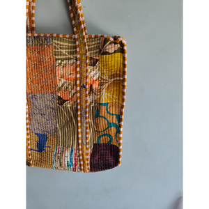 Bohemian <b>Patchwork</b> Canvas Tote <b>Bag</b> With Letters Open Top Shopping Carryall - Product Image 5