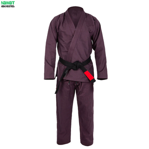 Kimono de judo marron, uniforme d'arts martiaux violet, 100% coton, tenue d'entraînement, veste kimono cousue, pantalon résistant aux déchirures - Product Image 1