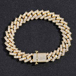Indian Manufacture Custom Length Moissanite Diamond Cuban Chain <b>Bracelet</b> for Hip Hop Lovers Available for Export Price - Product Image 6