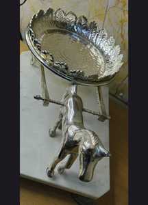 Bol décoratif antique en argent en forme de chariot de chevaux |   Plateau à fruits secs en métal artisanal pour la décoration de la maison de luxe et les cadeaux de mariage - Product Image 5
